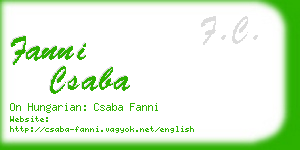 fanni csaba business card